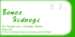 bence hidvegi business card